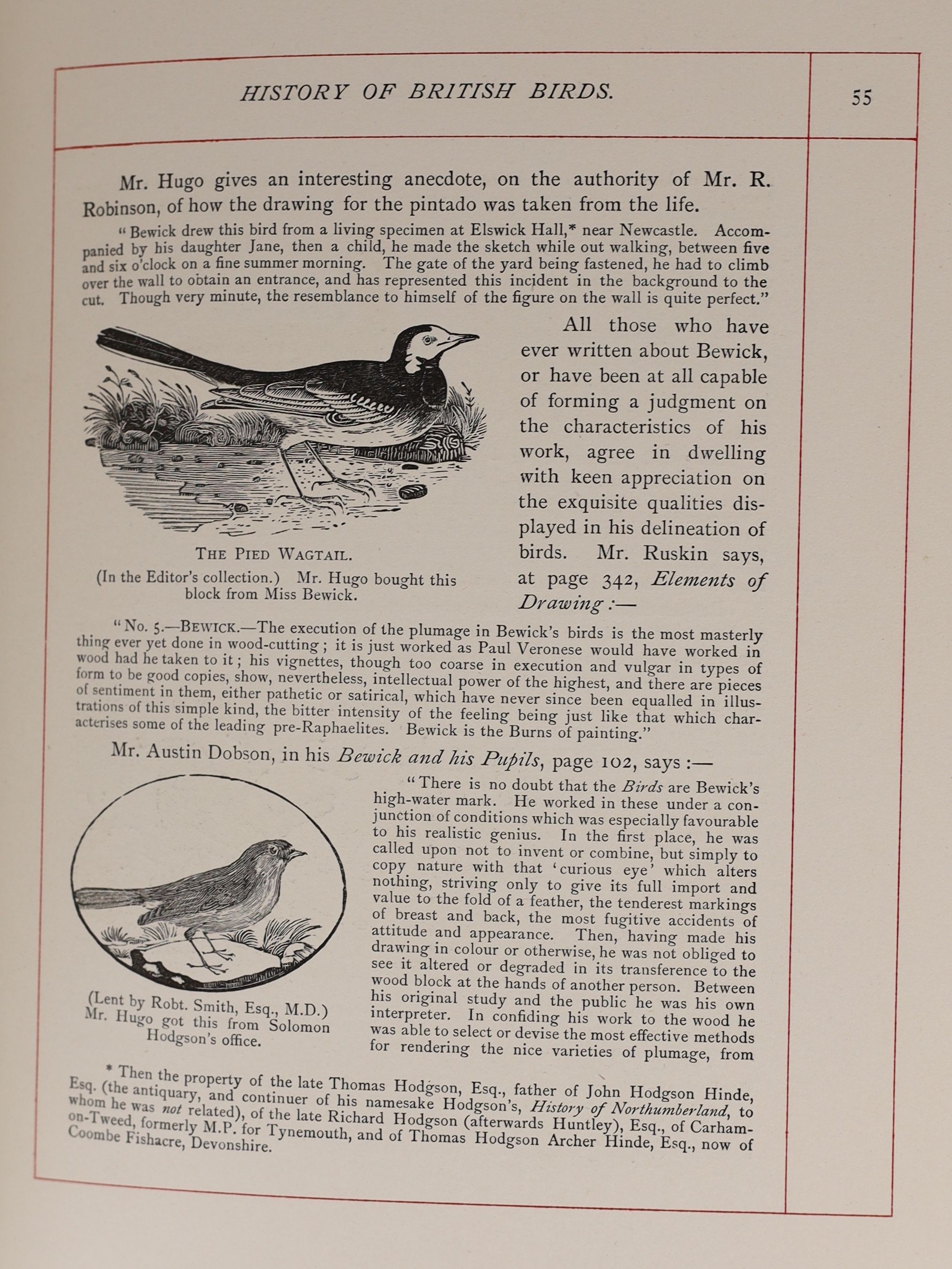 Bewick, Thomas - Bewick Gleanings, 2 parts in 1 vol. 4to, large paper copy, one of 200 signed by the editor, Julia Boyd, contemporary black morocco gilt, front board almost detached, rear board detached, Andrew Reid, New